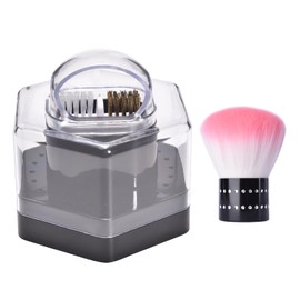 Rolabling 2 in 1 Nail Drill Bit Holder & Cleaner Brush Case 24 Holes Dustproof Storage Organizer for Nail Tech, Manicure/Pedicure Tools with Dust Collector (Black)