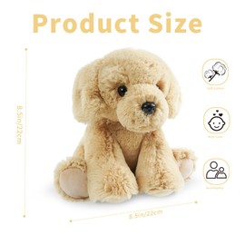 Stuffed Dog Puppy Sitting Toys Plush Animal, Realistic Animal Characters Stuffed Filled in Limbs 8.5 Inch Soft Huggable Gifts for Kids with Stuffed Animals Birthday Gift for Girls Boys