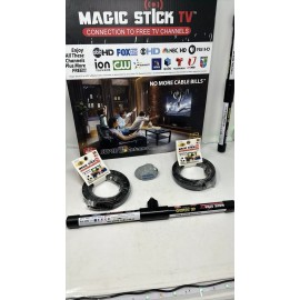 Magic Stick TV TV Antenna HDTV HD Digital Channels w/ Signal Booster 100 Mile Range 20 ft Cable