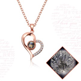 Preserved Real Rose with I Love You Necklace in 100 Languages Gift Set, Eternal Red Flowers Rose Gifts for Mom Wife, Women Gifts for Mom Wife Girlfriend Wedding Birthday