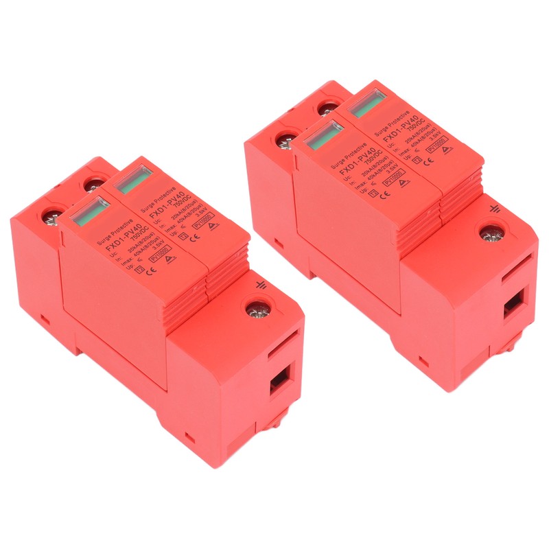 2Pcs Surge Protective Devices DC Photovoltaic Arrester 2P 40KA with