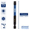 5 x Rennie Tools 75mm Long T40 TX40 Impact Screwdriver
