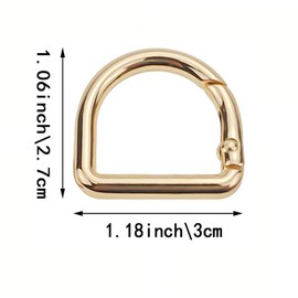 Metal Spring Clasp D Shape Snap Clip Hook Spring Keyring Buckles,8Pcs Semicircle Metal Spring Key Ring,D Ring Spring Semicircle Metal Spring Key Ring,Buckles Clasp Clamps for Backpacks Handbag,Gold
