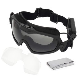 JOYASUS Fan Version Cooler Airsoft Glass Regulator Goggles Ski Snowboard Bike Sports Black (Black)