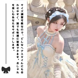 Wowjimi Ribbon Headband, Lolita Headband, Hair Ornament, Cute, Princess, Photo Shoot, Dance Party, Tea Party, School Festival, Summer Festival (Pink)
