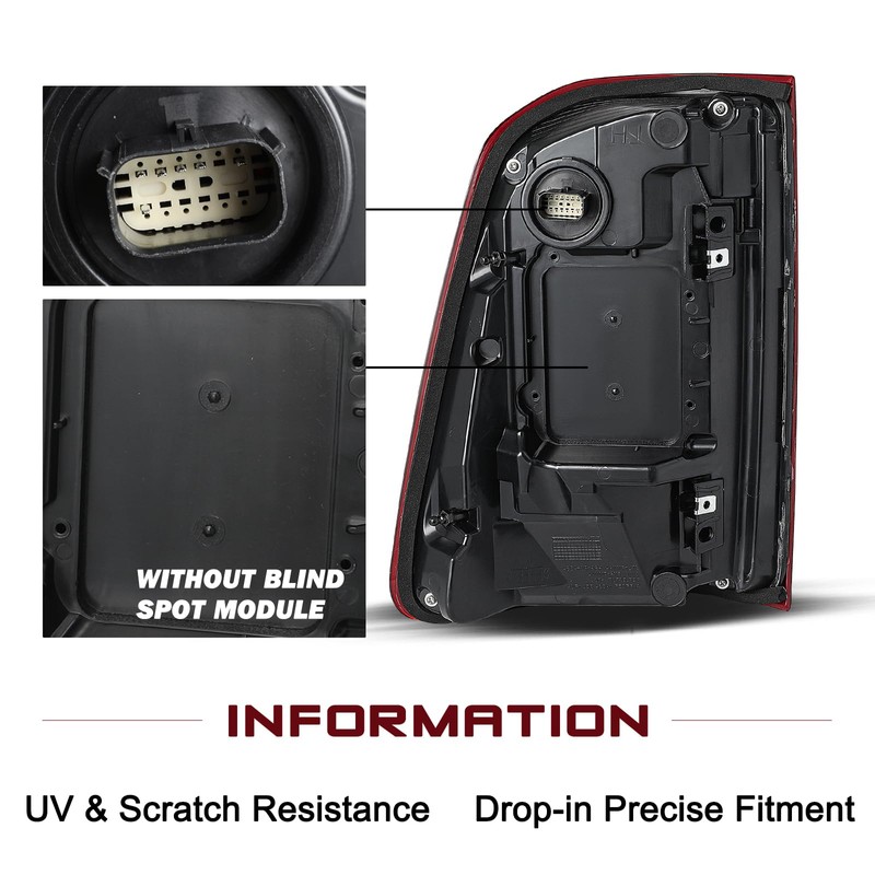 JSBOYAT LED Tail Light Assembly Compatible with 2019-2024 Dodge Ram