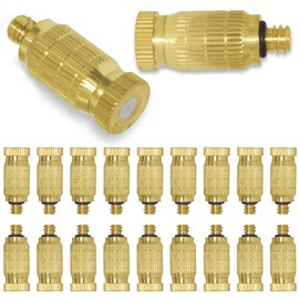 Joywayus 10/24 UNC Thread Brass Misting Nozzles Atomizing High Pressure Misting Sprayer Water Hose Nozzle for Greenhouse, Landscaping, Outdoor Cooling Mister System (Pack of 20)
