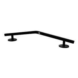 Teak Tuning Straight, Mellow Peak Style Fingerboard Rail, 12" - Custom Designed Premium Solid Steel Construction, Matte Powder Coated Finish in Black - Superior Non-Slip Foam Feet
