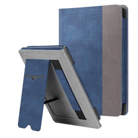 Fintie Case Compatible with Tolino Shine 3 2018 / Kobo Clara HD/Kobo Nia - Kickstand Protective Case with Card Slot, Wrist Strap and Auto Sleep/Wake Function, Denim Look Blue