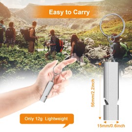 Tsuinz 1-10Pack 120db Loud Emergency Survival  Whistle Camping Hiking Keychain Outdoor - Silver, 10 Pcs