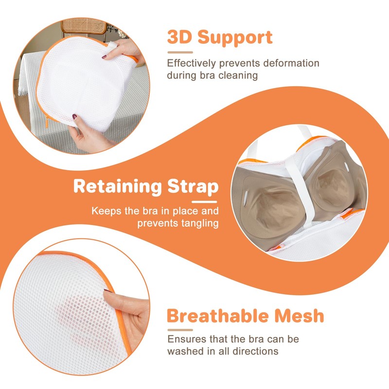 Pack of 2 Bra Laundry Net Large Wash Bag with