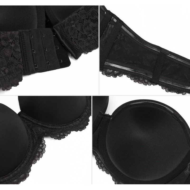 DotVol Women's Strapless Bra, Backless, Without Straps, Push Up Bra