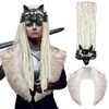 Newcotte 2 Pcs Halloween Viking Fur Costume Set Faux Fur