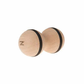 ARTZT vitality Fascia Ball Duoball Wood Massage Ball Made of German Beech Wood Self-Massage Ball Perfect as a Back Roll Duo Fascia Ball Neck and Back Made in Germany Natural, 16 x 8 x 8 cm
