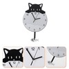 HOMSFOU Silent Wall Clock Wall Hanging Clock Round Cat Kitten