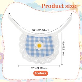 WEBEEDY 4PCS Cute Dog Lace Bandana Puppy Cat Flower Scarfs Washable Daily Handkerchief Semicircle Scarf Bibs Saliva Towel for Small Medium LargeBoy Pup Pet