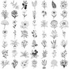 50PCS Transparent Black and White Plant Stickers for Water Bottle,Car,Bike,