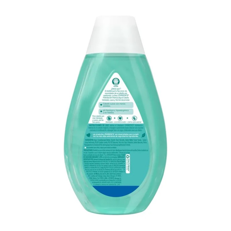 Shampoo Infantil Johnson's Hidratación Intensa 400 ml