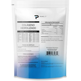 Primetech Nutrition Colágeno Hidrolizado En Polvo Puro 1 Kg, 100 Porciones De 10 gr, Tipo 1 Y 3, Procesado Con Tecnología Alemana De Alta Calidad, Pureza Y Fácil Absorción Sin Sabor