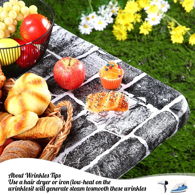 BOAO 3 Pcs Vinyl Picnic Table Cover with Bench Cover