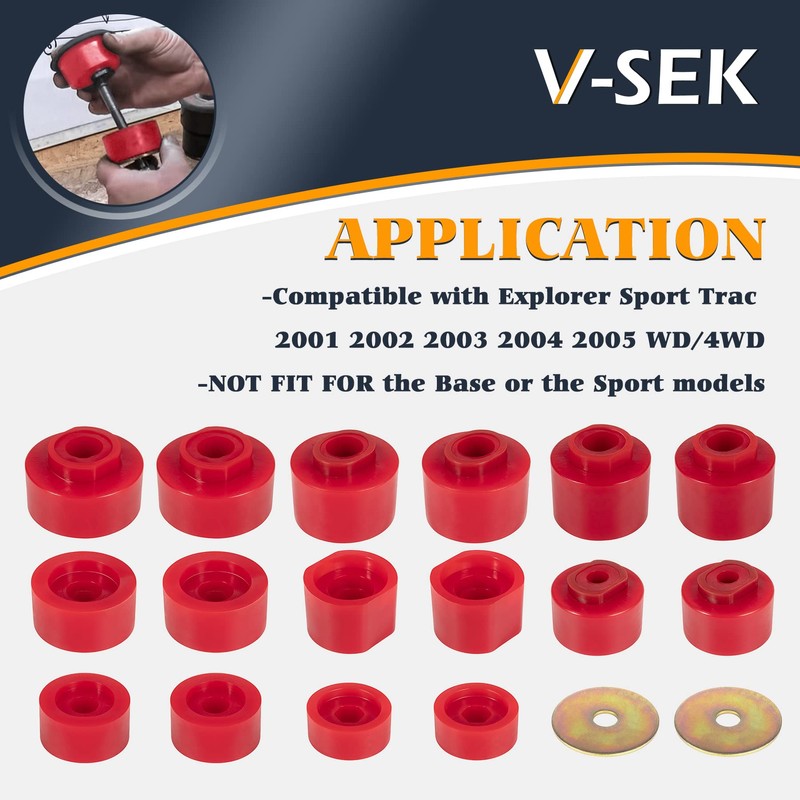 V-SEK 6-116 Body Mount Bushings Kit Compatible with Ford Explorer