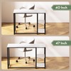 SINPAID 40IN Computer Desk with Shelves, Cream White Sturdy Small