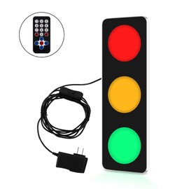 BBMI Remote Control Traffic Light, Red Yellow Green LED Wall Lamp, Aluminum Style Traffic Lamp, DC9-12V(with Plug).