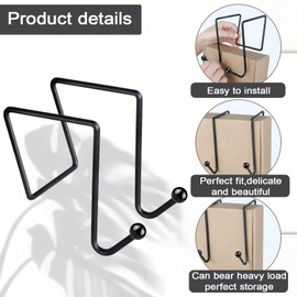 Gicare 6 Pack Cubicle Hooks, Double Cubicle Accessories Hanging Hook for Partition Wall Cubicle Panel, Black Cubicle Hangers for Office to Hanging Coats, Pictures, File Pockets, Hats, Purses, Bags