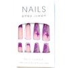 DIY Press-On Nails, 24 Pieces, Pink and Purple Glitter Star