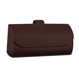 Tecledsn Sunglasses Holder for Car Sun Visor, Leather Auto Eyeglasses Storage Case with Hidden Magnetic Closure, Universal Protective Glasses Organizer Box, Visor Accessories for Woman Man (Brown)