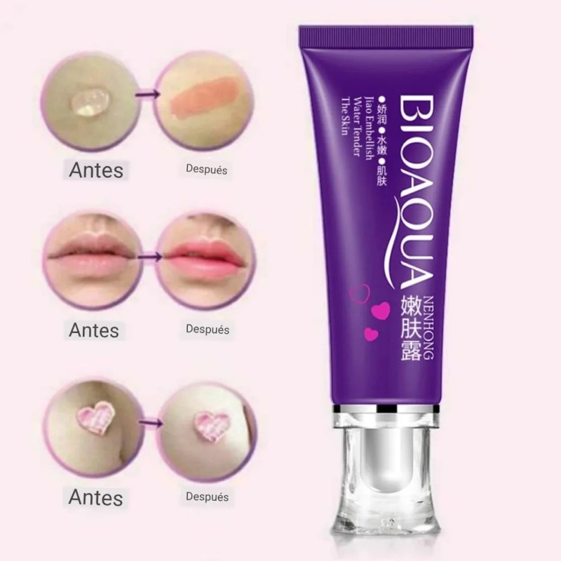 Crema Bioaqua Aclarante Zonas Íntima Axilas Piernas Ilumina Frutal