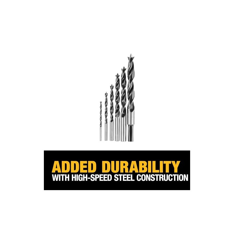 Dewalt DW1720 Juego de brocas para taladro con punta centradora,
