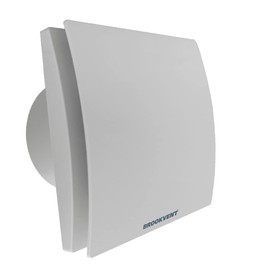 Brookvent Airstream XE+ 100HT Bathroom Extractor Fan – 100mm/4 | 23 l/s Airflow | Low Energy 8W | IPX4 Rated | Quiet Operation | Wall & Ceiling Mount | 2-Year Warranty (100mm, Humidistat & Timer)