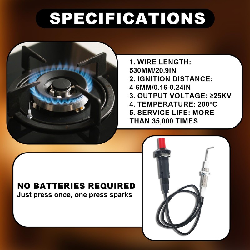 BTFO 2 Pcs Propane Push Button Piezo Igniter Kit with