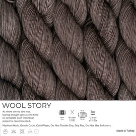 Estako Wool Story Hand Painted 100% Superwash Merino Wool. Super Fino (1) / 3.52 Oz - 100 gr / 382 yard - 350 mt (7805 - Deep Taupe)