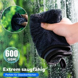 Yizhet Pack of 3 Microfibre Cloth, Shower, Fast Dry Cloth, Compact Drying Towel for Shower, Car and Household, Quick-Drying (Black, 30 x 40 cm)