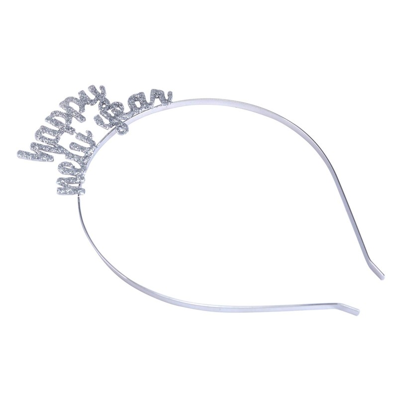 BinaryABC Happy New Year Headband Tiara, Rhinestone New Year Eve
