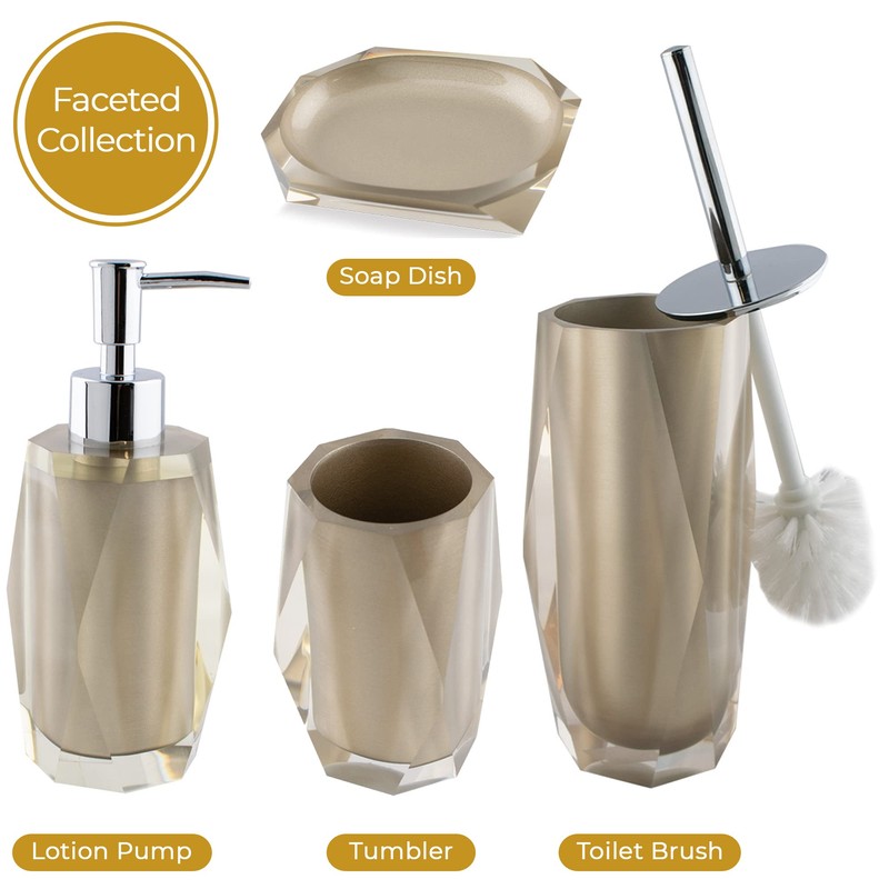 Faceted Lotion Pump, Durable Resin, Smooth, Easy to Clean, for