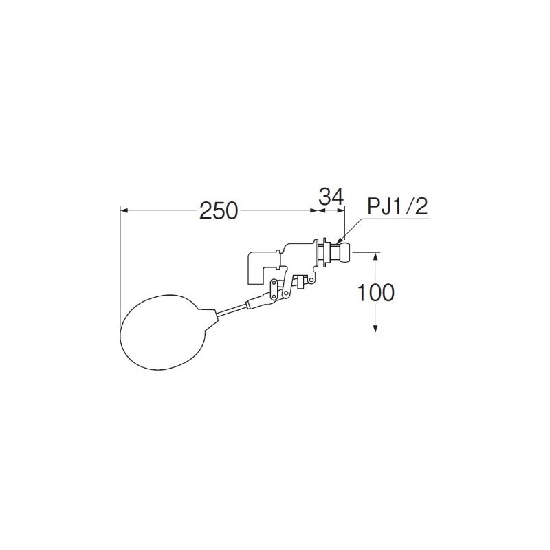 SANEI PJ1/2 PV45-13 Toilet Parts Low Tank Ball Tap for