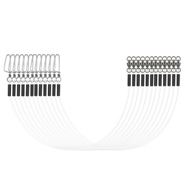 Eupheng Fluorocarbon Fishing Leader, 6/12PCS Invisible Fluorocarbon Leaders with Swivel and Snap,100% Fluorocarbon Leaders Line for Saltwater Freshwater 20LB-80LB