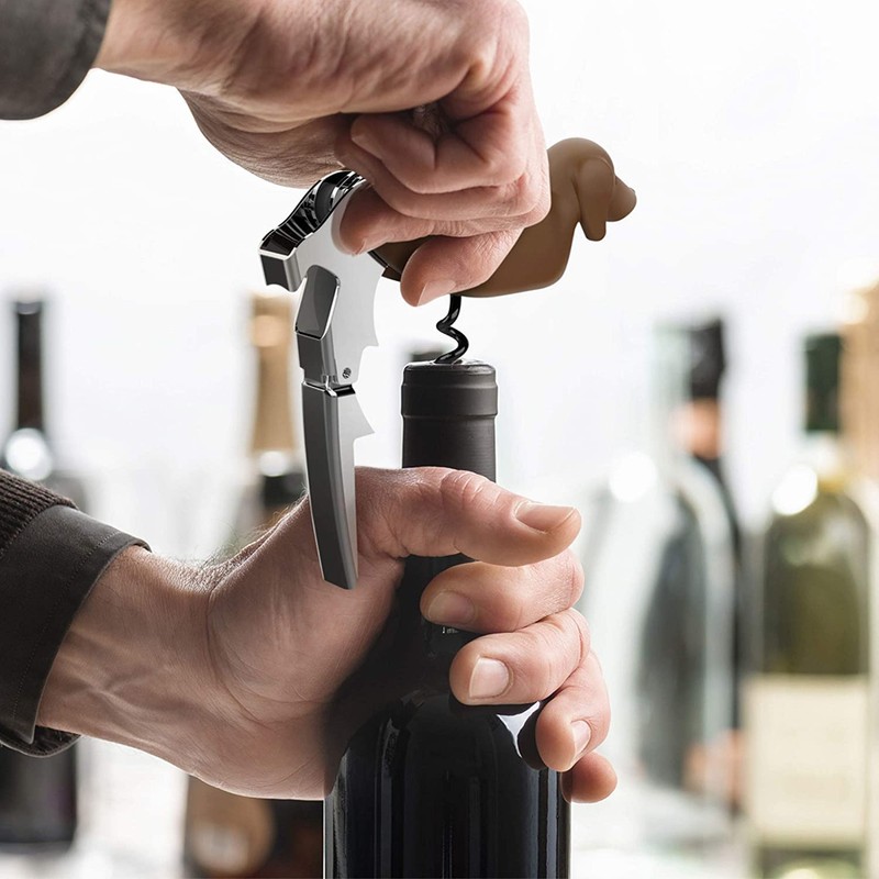 FAFAXOXO Buddy the Bordeaux Collie Black Dog Corkscrew, Professional Waiters