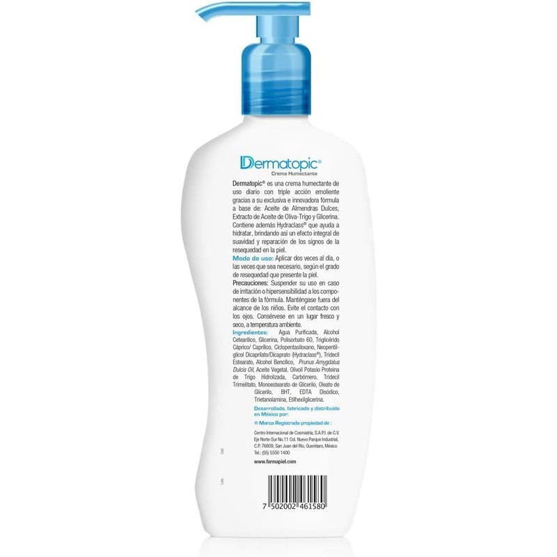 Dermatopic Crema Humectante Facial Corporal 500 Pack Piel Seca Hidratación