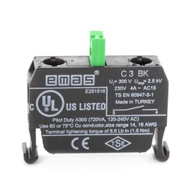EMAS Contact Element C3BK NO NO Contact Contact 230V AC C3 BK