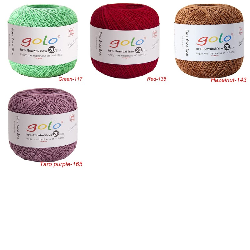 golo Crochet Thread Yarn for Hand Knitting Size 20 (Silver