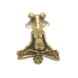 LFWATAXY 1 PCS Brass Animals Frog Incense Holder Funny Incense Holder Figurines Home Decor Incense Burner Holder Frog Figurine Aromatherapy/Meditation/Yoga/Home Living Room Office Decor