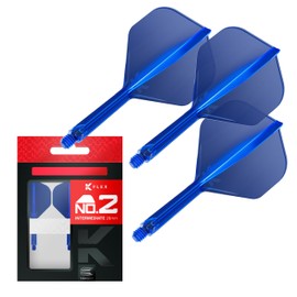 Target Darts K Flex Integrated Dart Flight and Shaft, No.2, Blue (Intermediate), Pack of 3 K Flex No.2, Precision Moulded 2-in-1 Dart Flights and Dart Shafts, Professional Dart Accessories
