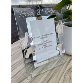 80th Birthday Gift Photo Frame (Port) Large 5" x 7" Sweet Pea