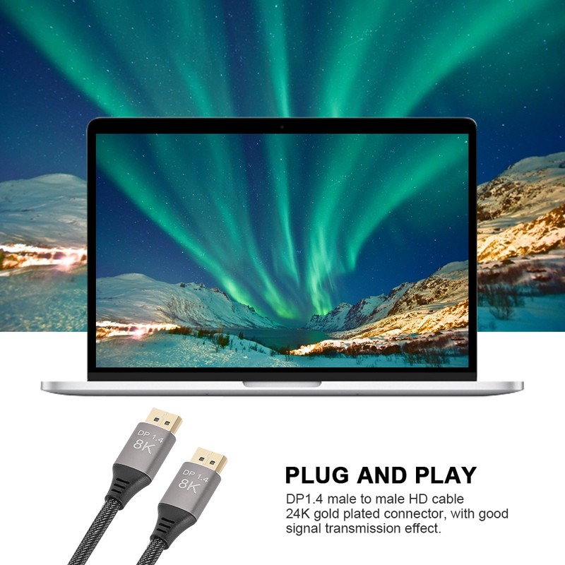 DP 1.4 Version Cable 8K 4K 32.4Gbps Bandwidth Data Cable