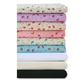 Floral Roses Print Design Woven Fabric.Rosebuds English Pattern,Soft Crunchy Feel.Also 100% Cotton Voile Semi Translucent Material.Craft Projects,Linings,Decoration;Neotrims,Cream/Red,50 x 75cm