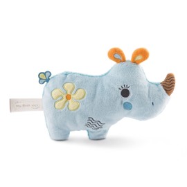 NICI 46573 Cuddler 2D Rhino Manuffi 20 cm - Plush Toy for Babies & Toddlers - Fluffy Stuffed Toy for Cuddling & Playing - Cuddly Cuddly Toy from 0+ Months, Blue